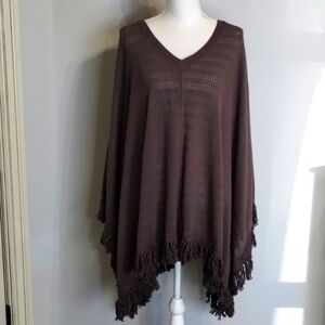 OTHERS Follow Shrug Poncho Waffle Grayish/Beige Neutral XS Very Oversized!!